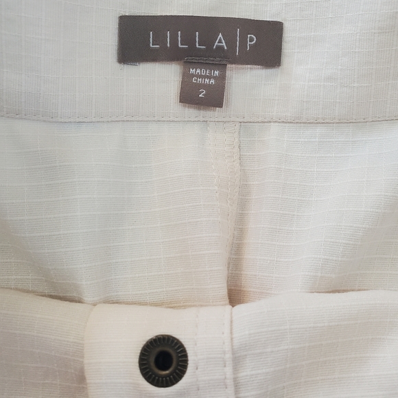 LILLA P Mini Skirt Button Down Cream Size 2 - Picture 5 of 7